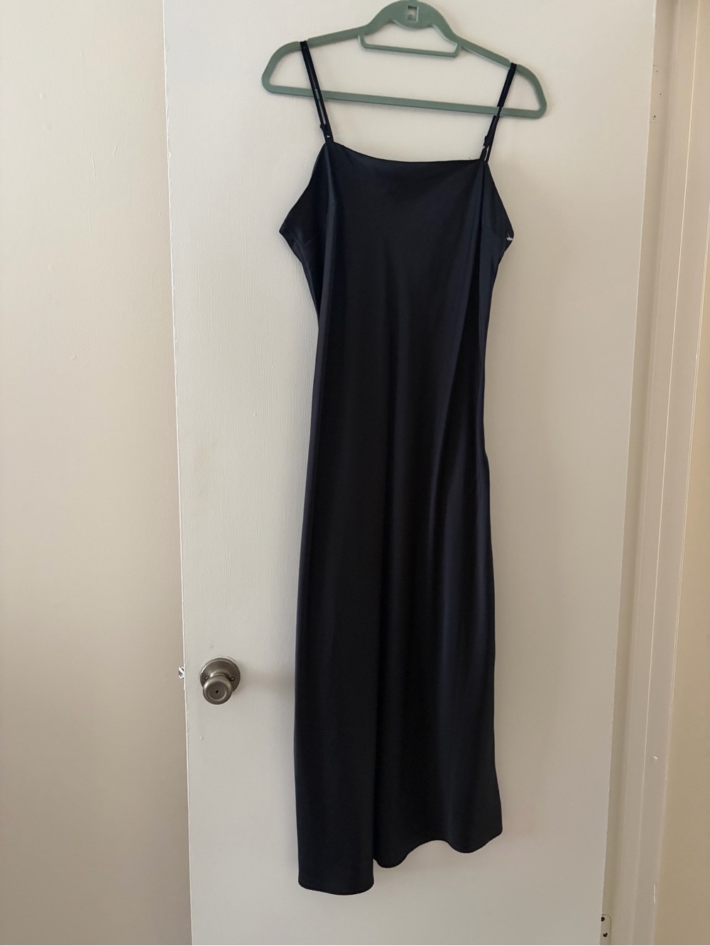 Abercrombie & Fitch Black Midi Slip Dress with Spaghetti Straps